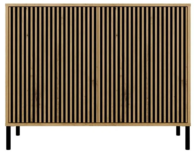 Skrinka Kamarussa Slim 5 A (dub artisan + čierna). Akcia -20%. Vlastná spoľahlivá doprava až k Vám domov. 1132881