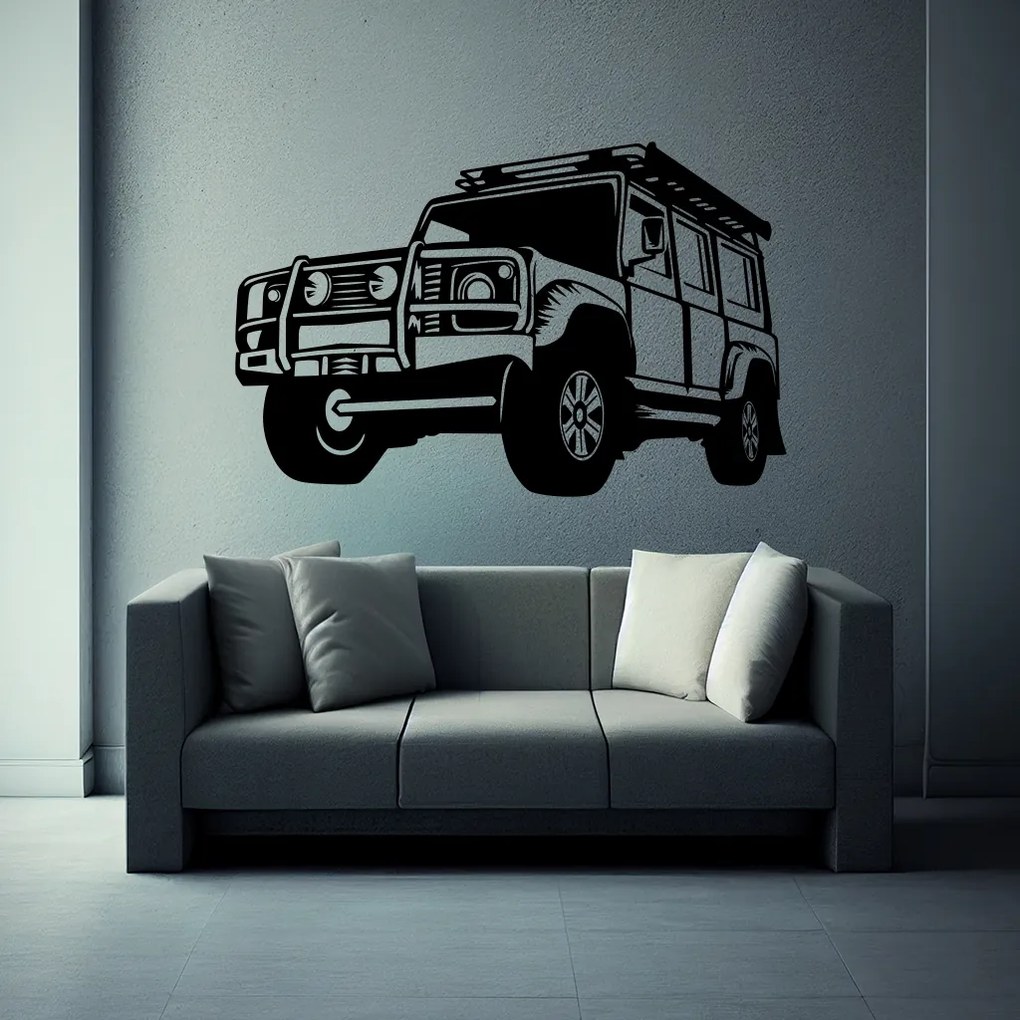 Veselá Stena Samolepka Auto Land Rover Defender Farba: oranžová, Veľkosť: 80 x 52 cm