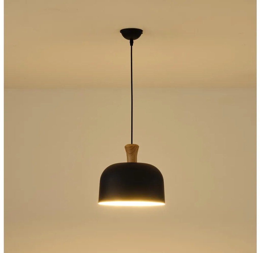 Luster na lanku 1xE27/15W/230V čierna pr. 27 cm