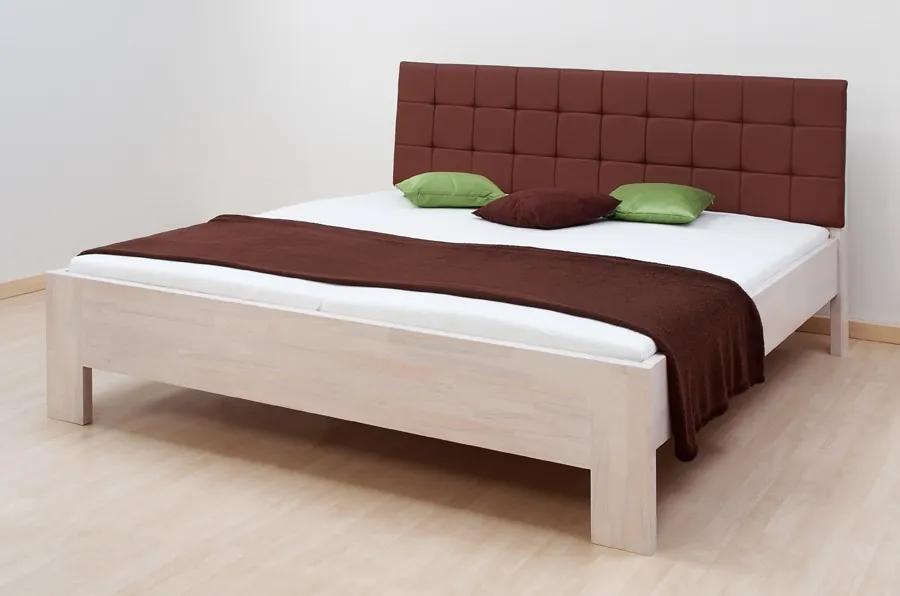 BMB DENERYS PARADISE - masívna dubová posteľ 120 x 200 cm, dub masív + čalúnené čelo