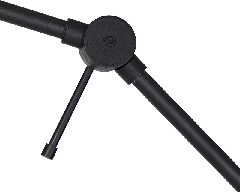 Stojacia lampa čierna nastaviteľná s červeným tienidlom a zlatým interiérom 50 cm - Editor