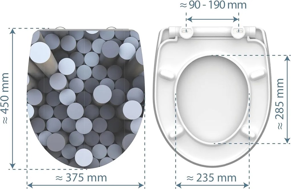 Eisl Sanitär WC sedadlo Duroplast Soft Close Round Dips High Gloss 82593