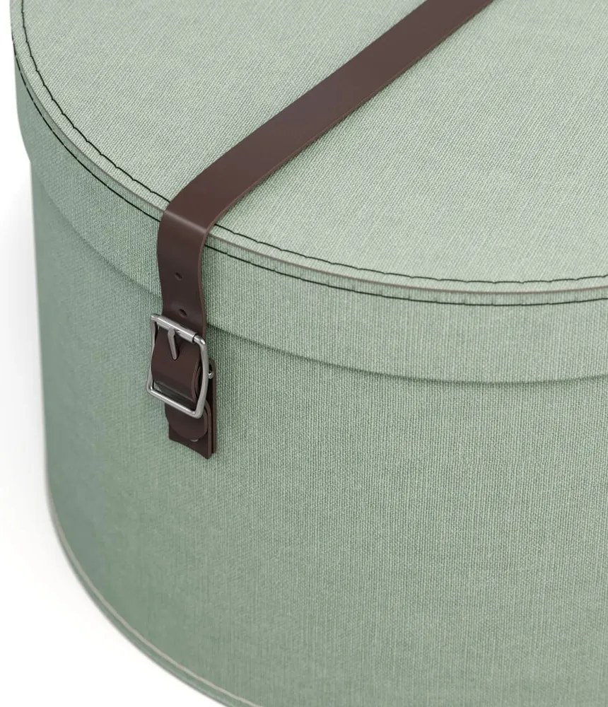Kartónové úložné boxy s vekom v mentolovej farbe v súprave 2 ks ø 37,5x25,5 cm Rut – Bigso Box of Sweden