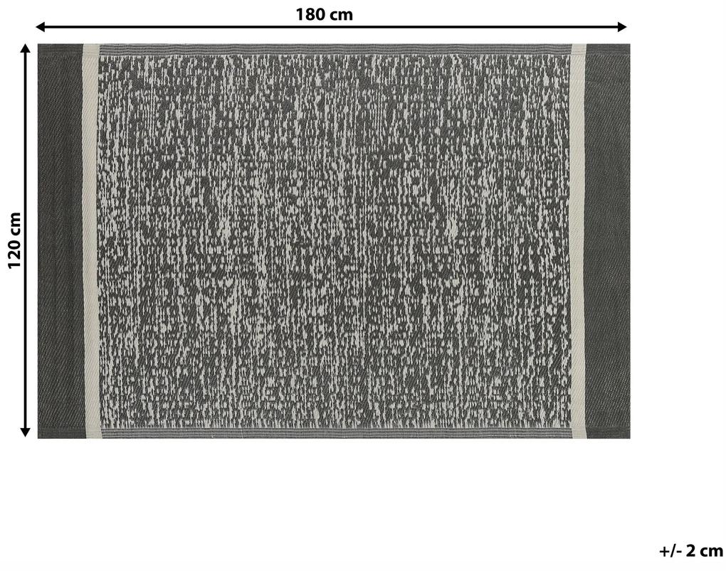 Vonkajší koberec 120 x 180 cm čierna/biela BALLARI Beliani