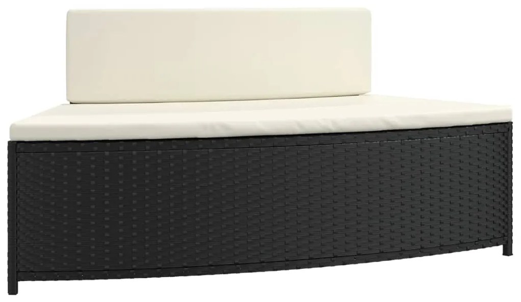 Záhradné taburetky s podložkami 2 ks čierne polyratan