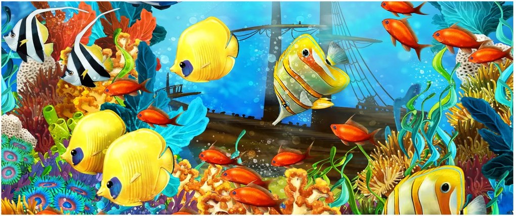 Obraz - Farebný koralový útes (120x50 cm)