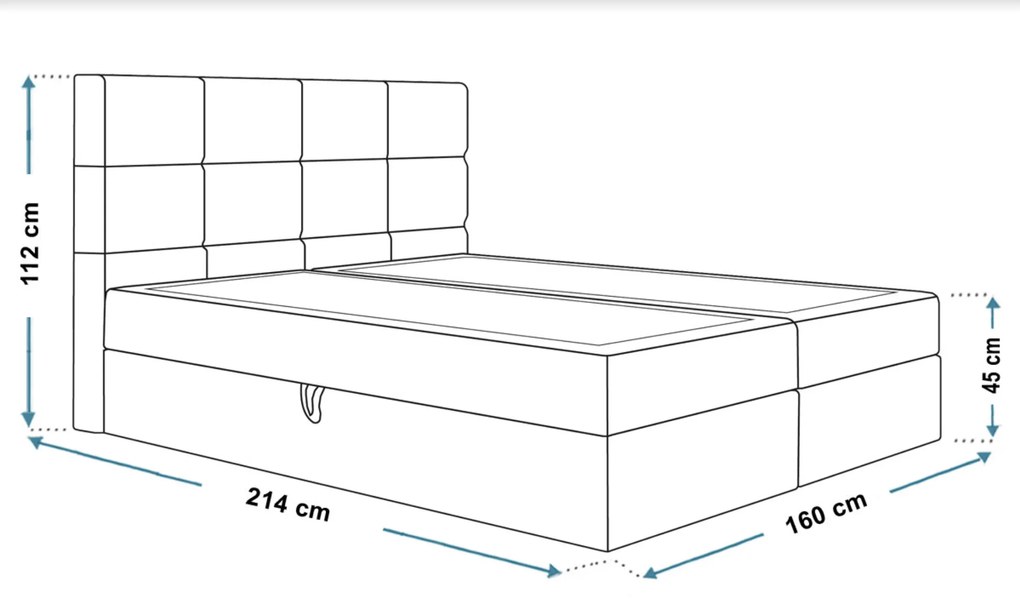 PROXIMA.store - Kontinentálna boxspring posteľ NIKKI ROZMER: 120 x 200 cm, TYP MATRACA: BONELLOVÉ PRUŽINY, VRCHNÝ MATRAC (TOPPER): BEZ TOPPERU