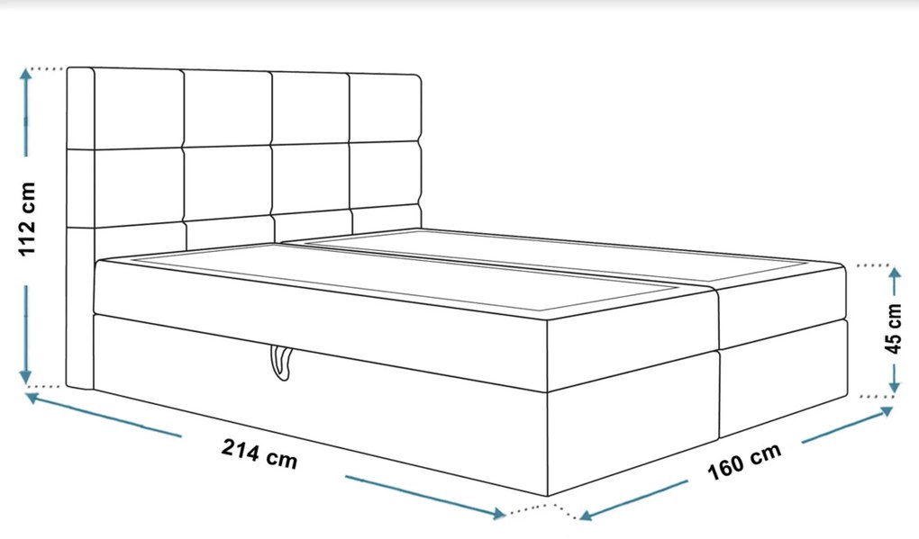 PROXIMA.store - Kontinentálna boxspring posteľ NIKKI ROZMER: 140 x 200 cm, TYP MATRACA: BONELLOVÉ PRUŽINY, VRCHNÝ MATRAC (TOPPER): BEZ TOPPERU