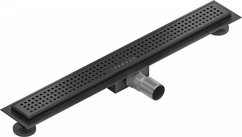 Mexen Flat nerezový sprchový žľab 70cm, vzor M08, čierna matná, 1725070-15