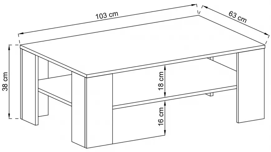 Konferenční stolek Sky II 103 cm dub Riviéra