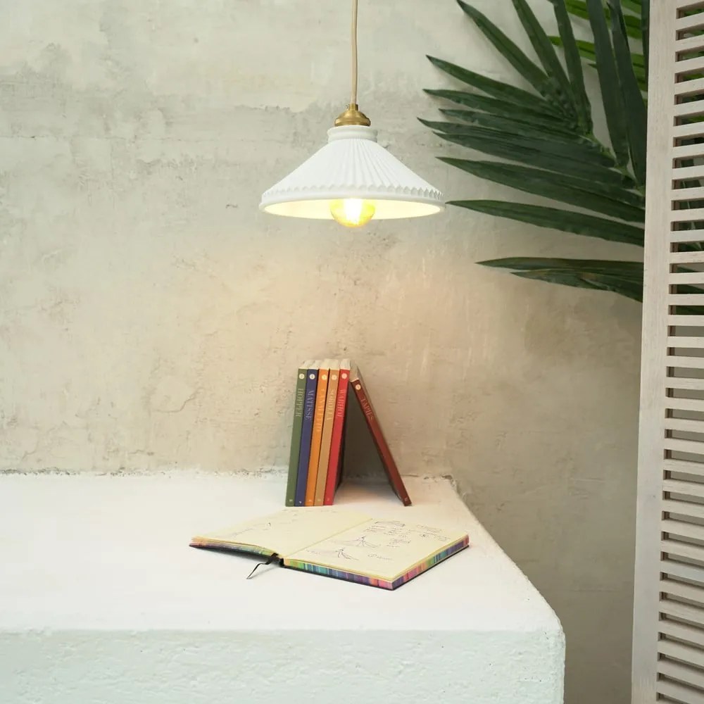 Biele závesné svietidlo SULION Elena, výška 150 cm