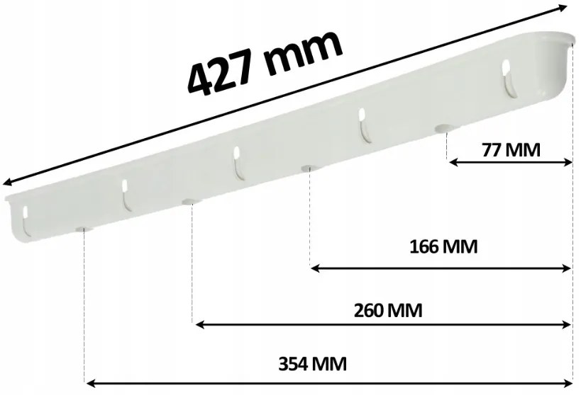Erga Erga, stropný vešiak na sušenie bielizne 5x100 cm, biela, ERG-SEP-10SUSSUF5PP10