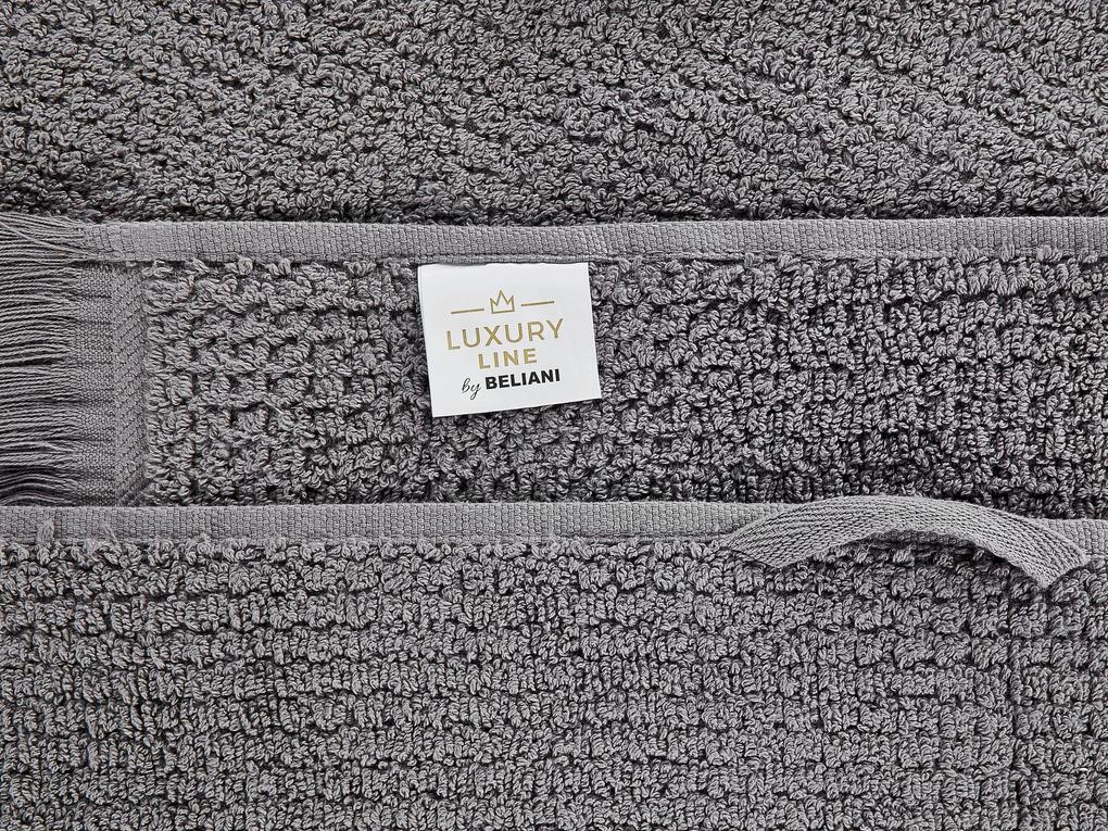 Sada 9 bavlnených uterákov sivá MITIARO Beliani