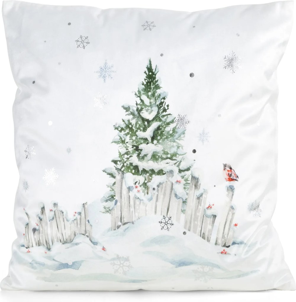 VIANOČNÁ DEKORAČNÁ OBLIEČKA NA VANKÚŠ POLAR2 45X45 CM VZOROVANÁ