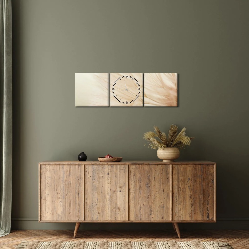 Obraz - Detaily kvetu (s hodinami) (90x30 cm)