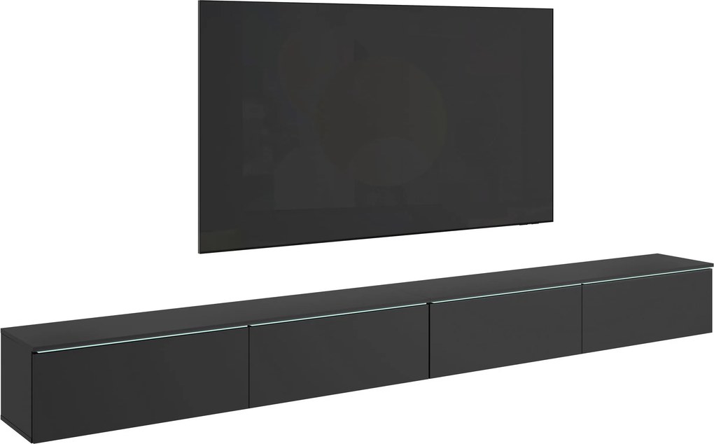 XXXLutz NÍZKÁ KOMODA 2x150 cm, čierna, 300/32/33 cm P & B - Komody - 002778009803