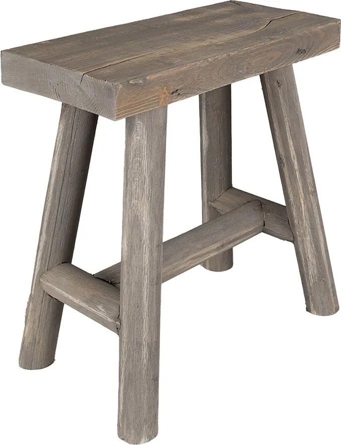 Hnedý antik drevený stolík na kvety - 38*18*38 cm