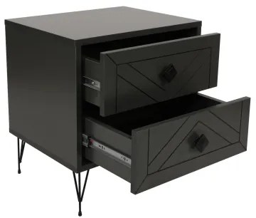 Nočný stolík LUNA 55x50 cm antracit/čierna