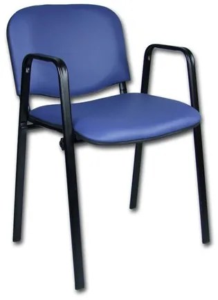 Konferenčná stolička ISO eko-koža s područkami Tmavo zelená D6 EKO