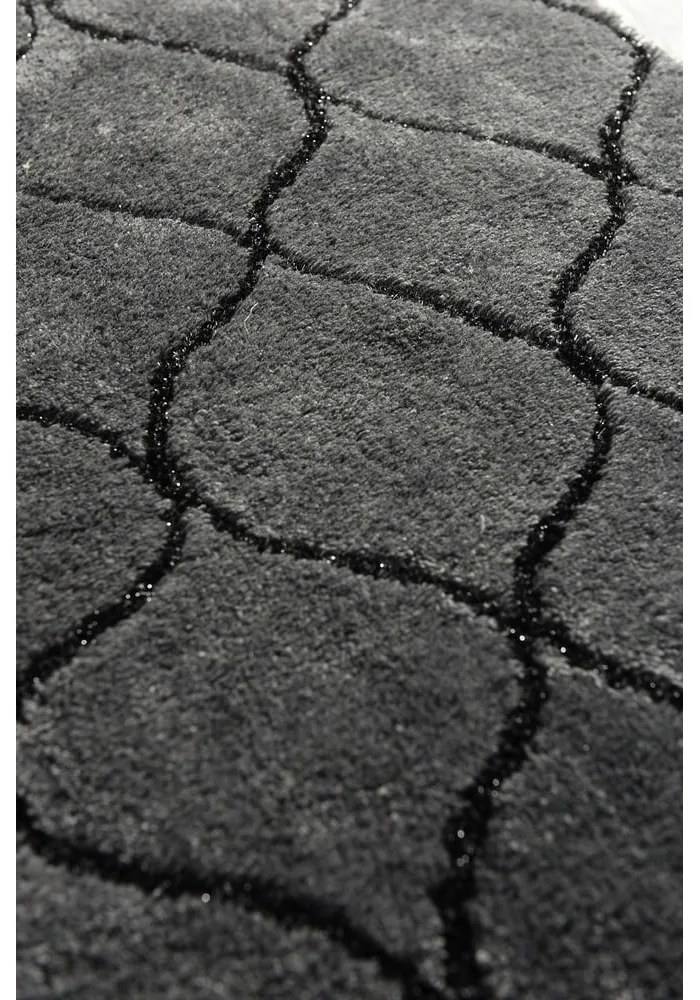 Súprava 2 tmavosivých obdĺžnikových kúpeľňových predložiek Foutastic Wave