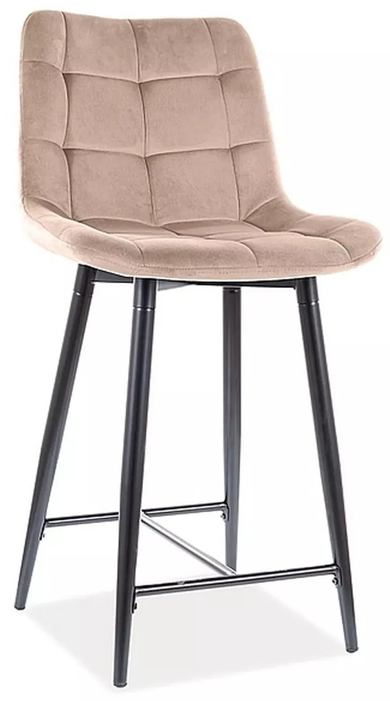 Sametová barová židle CHIC 90 cm béžová