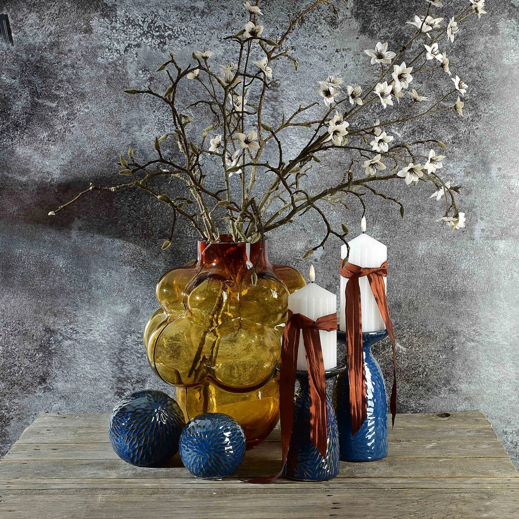 Keramická dekorativní koule Saggio Pattern 10 cm modrá