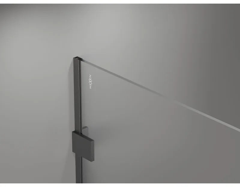 Mexen Lunar sprchová stena ľavá 60 x 200 cm, 8mm číre sklo, brúsený grafit, 830-060-000-66-00-L