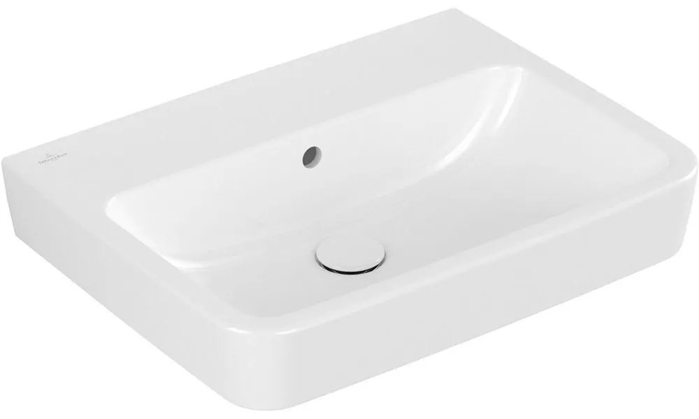 VILLEROY &amp; BOCH O.novo závesné umývadlo bez otvoru (zadná a spodná strana brúsená), s prepadom, 600 x 460 mm, biela alpská, s povrchom CeramicPlus, 4A416JR1