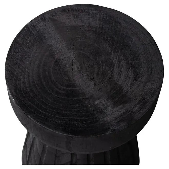 Čierna záhradná stolička z dreva paulownia WOOOD Borre