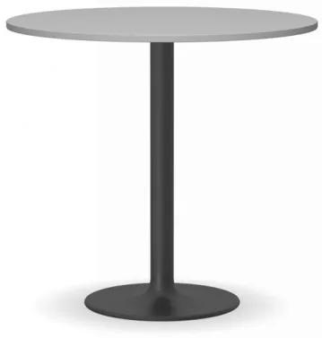 Konferenčný stolík FILIP II, priemer 800 mm, čierna konštrukcia, doska sivá