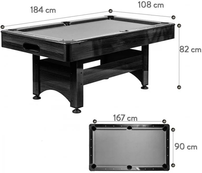 GamesPlanet® biliardový stôl TRENDLINE 6ft, červený