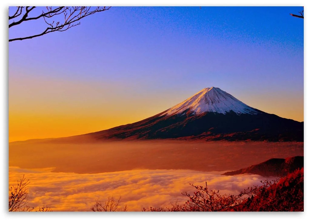 Gario Obraz na plátne Hora Fudži zaliata slnečným svetlom Rozmery: 60 x 40 cm