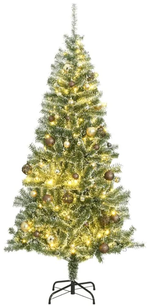 Umelý vianočný stromček 300 LED, súprava gulí a sneh 240 cm 3210127