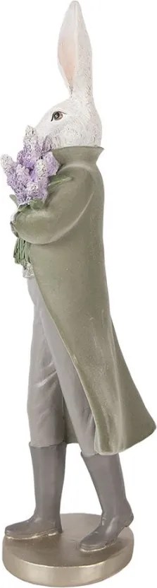 Decorative Figurine Rabbit 17x15x53 Cm White Plastic - 17*15*53 cm