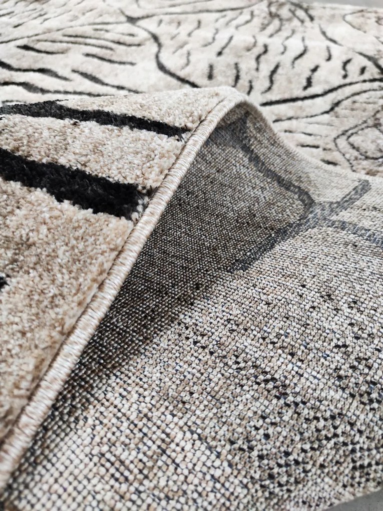 Koberec Miami 127 béžový – obdĺžnikový vzorovaný koberec Rozmer: 80x150 cm