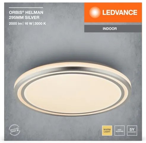 Ledvance - LED Stropné svietidlo ORBIS HELMAN LED/16W/230V pr. 29,5 cm strieborná