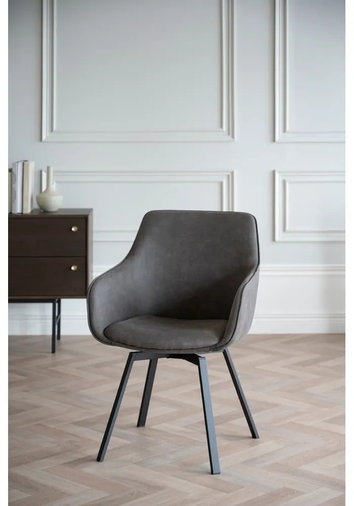 Sivé čalúnené jedálenské kreslá v súprave 2 ks Alison – Rowico