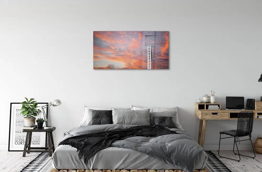 Sklenený obraz Rebrík slnko oblohu 140x70 cm