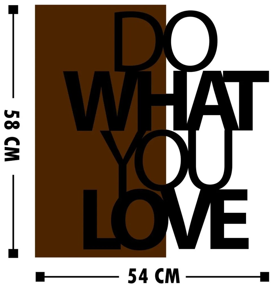 Nástenná drevená dekorácia LÁSKA hnedá/čierna