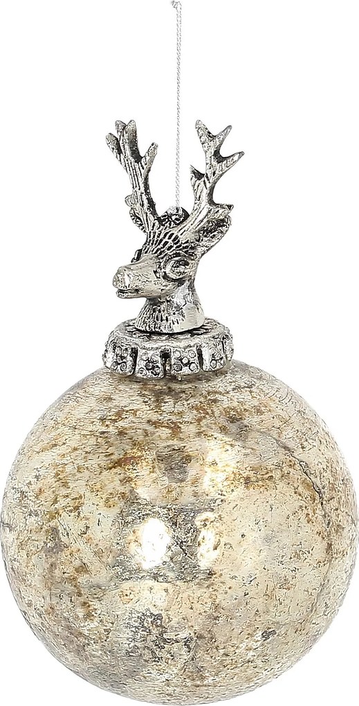 Sklenená ozdoba Royal Deer 10x10x16 cm
