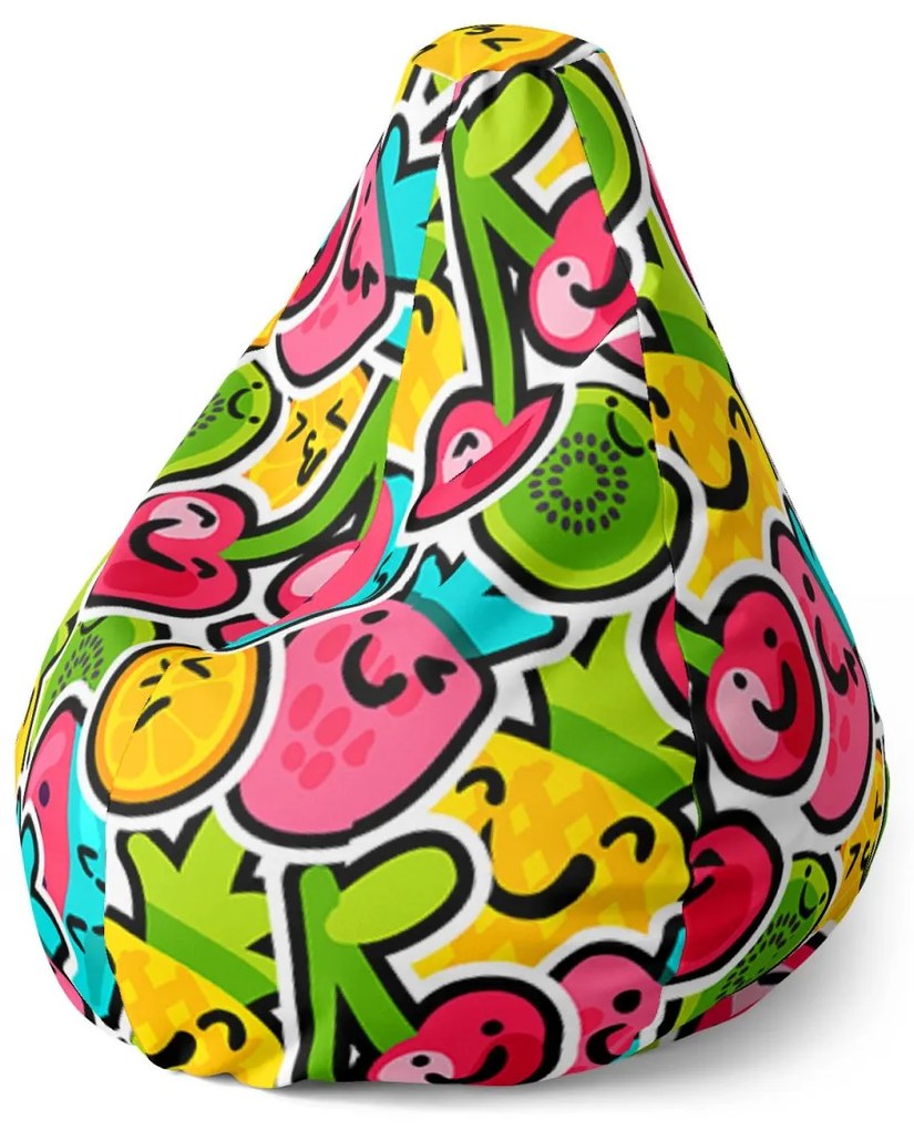 Sablio Sedací vak Pear Veselé Ovocie - 140 x 100 x 25 cm