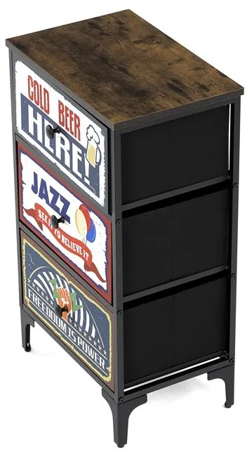 Autronic BONTEC Komoda 45x30x77cm, mdf, viacfarebná, AUK-W2001 BK Farba: Viacfarebná