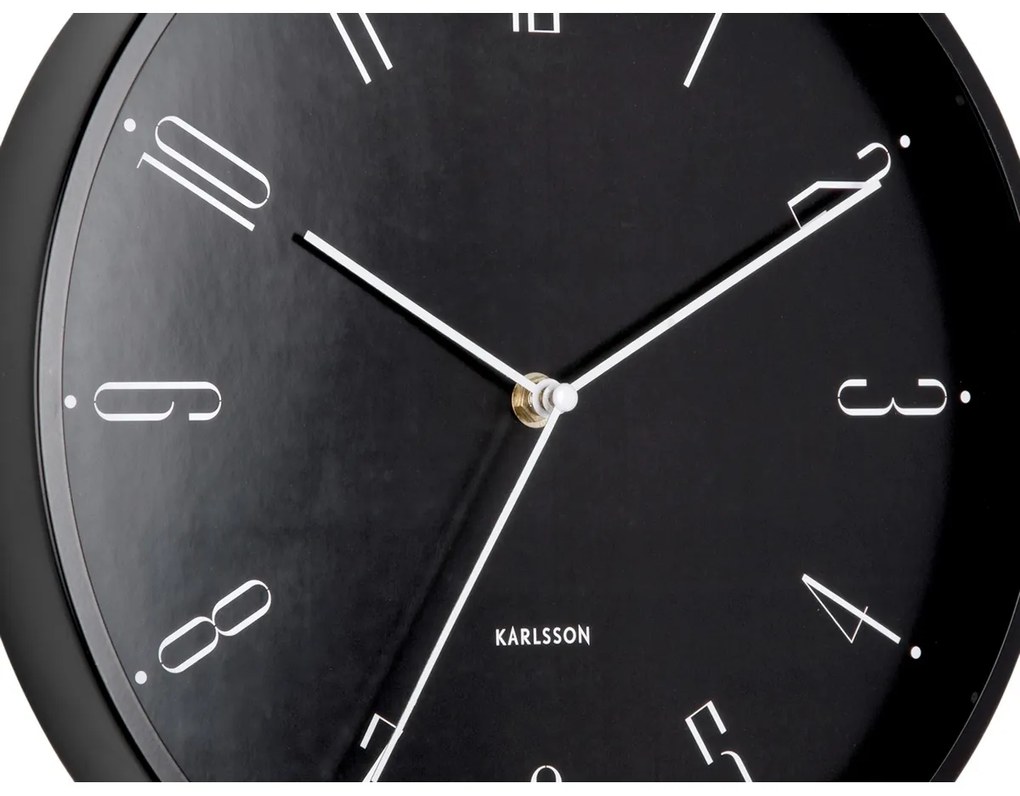 Karlsson 5988BK dizajnové nástenné hodiny čierne,priemer 30 cm