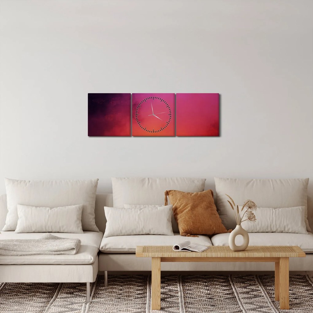 Obraz - sopka (s hodinami) (90x30 cm)