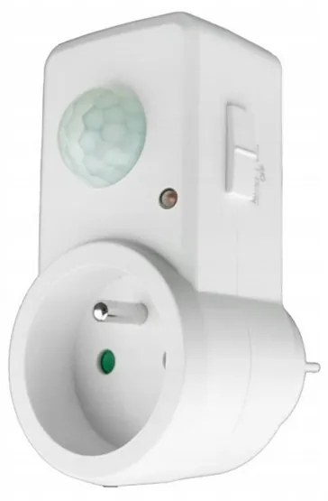 ECOLIGHT LED pohybový a súmrakový senzor do zásuvky - biela