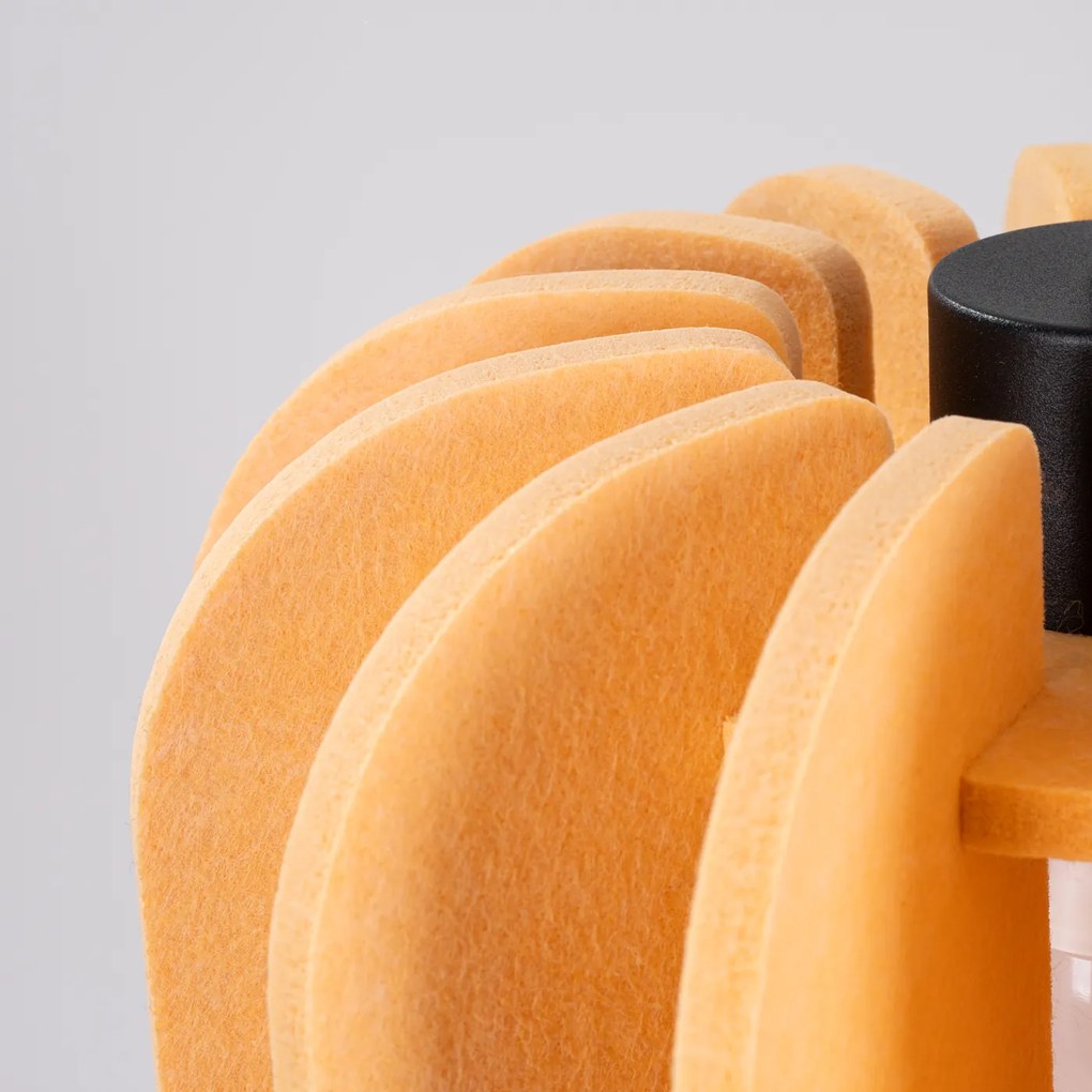 Závesné svietidlo Mula, 1x žlté plstené tienidlo, (fi 27cm)