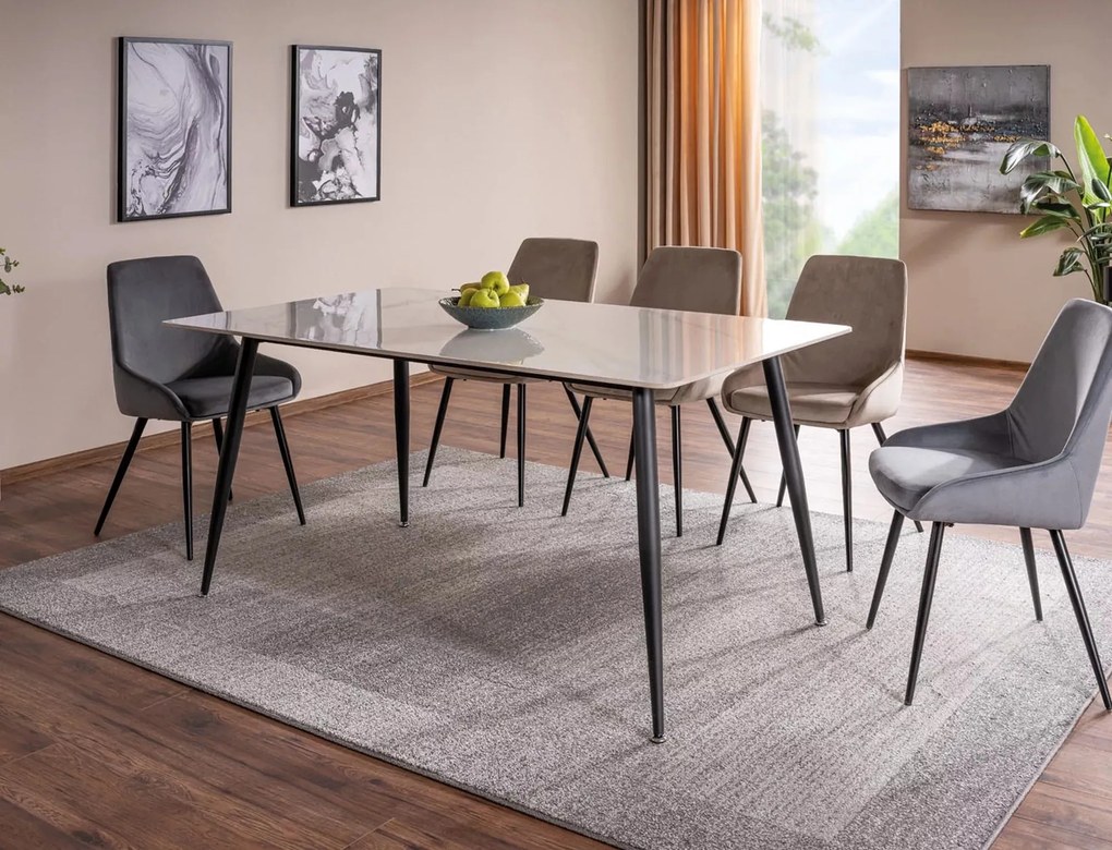Čalouněná jídelní židle Cobe Velvet šedá