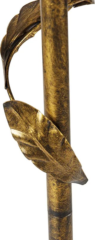 Stojacia lampa zlatá s oranžovým tienidlom a zlatým interiérom 50 cm - Linden