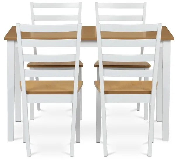 Autronic BONTEC Jedálenský set so 4 stoličkami, 120x75x75cm, masív, prírodný, VESPA OAK Farba: Prírodné