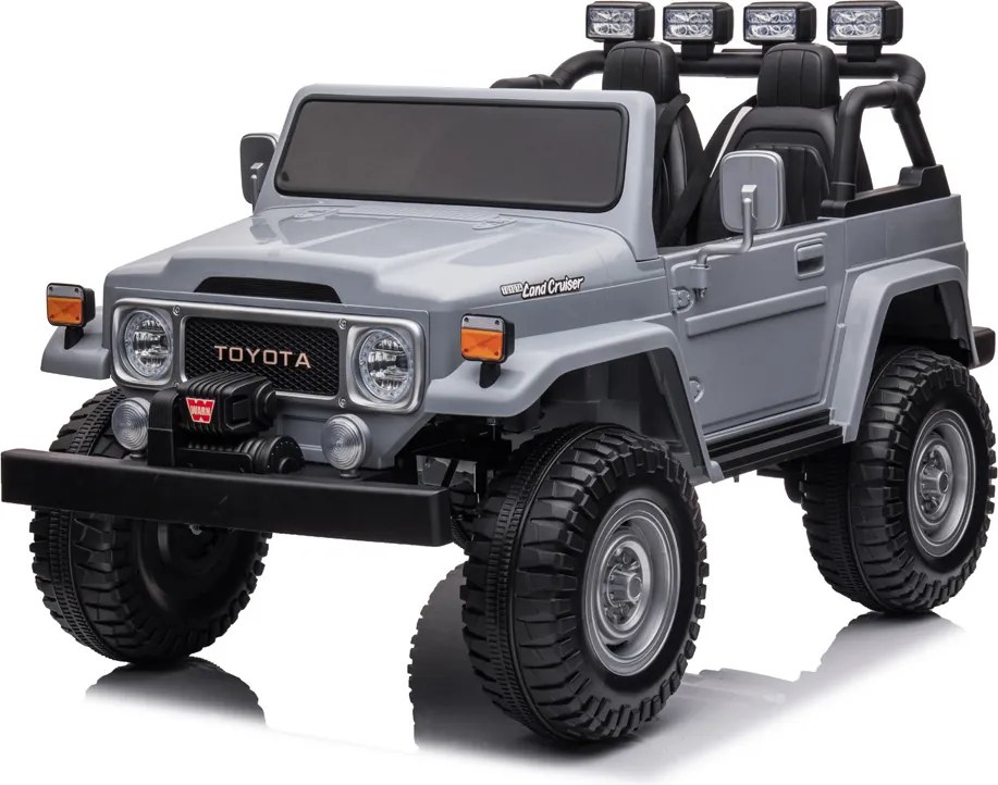 JOKOMISIADA Detské autíčko na batérie pre 2 osoby Toyota Land Cruiser PA0285 sivý